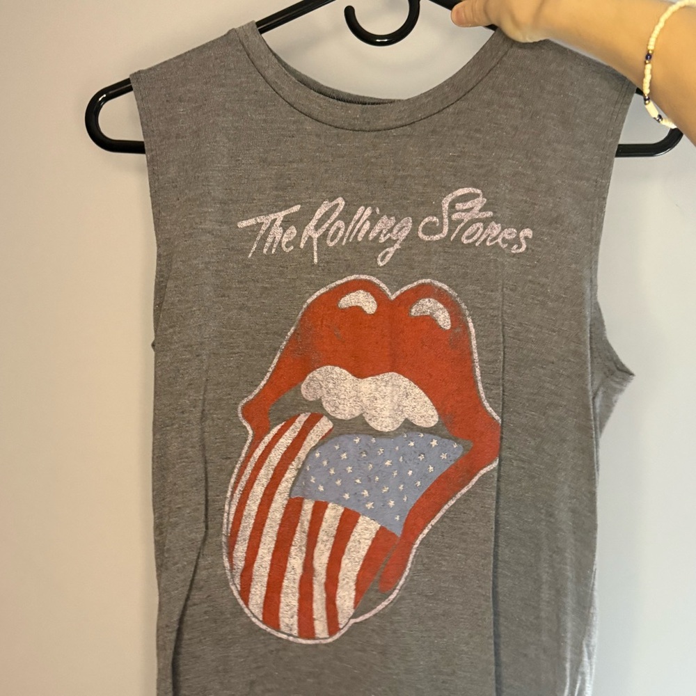 Rolling Stones Gray Sleeveless Tank Top
